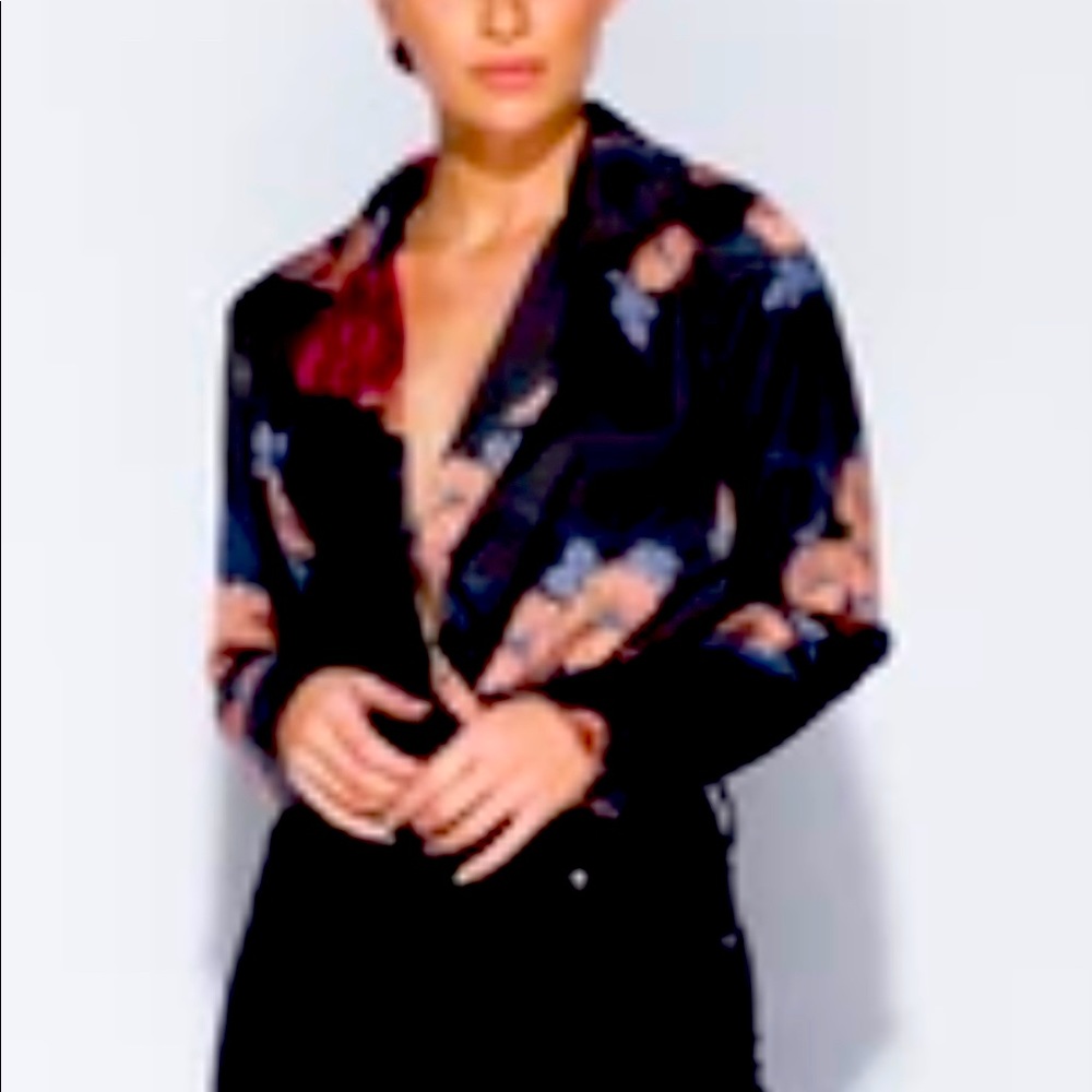 Floral Print Bodysuit US-S